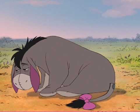A picture of Eeyore from Winnie the Pooh. He looks as sad as I feel.